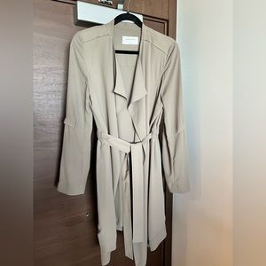 Babaton Robe Trench in Taupe, size Small